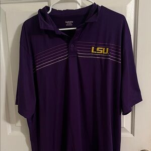 LSU Men's Polo in Deep Purple